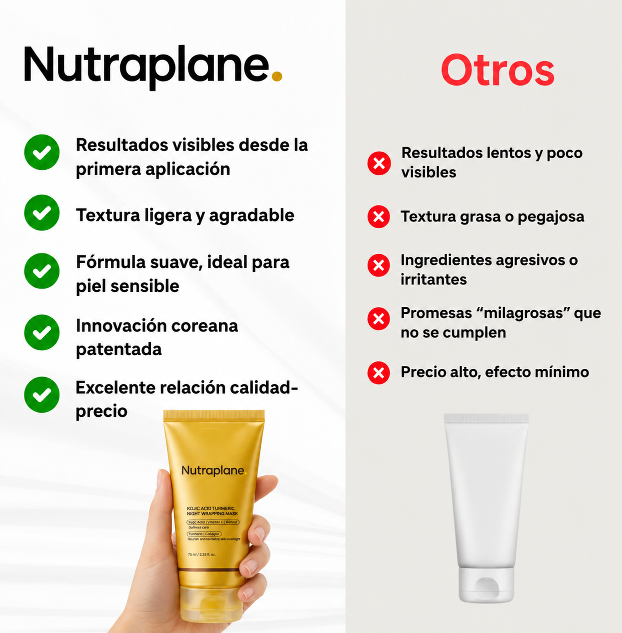 Mascarilla Facial Coreana Con Curcuma y Colágeno