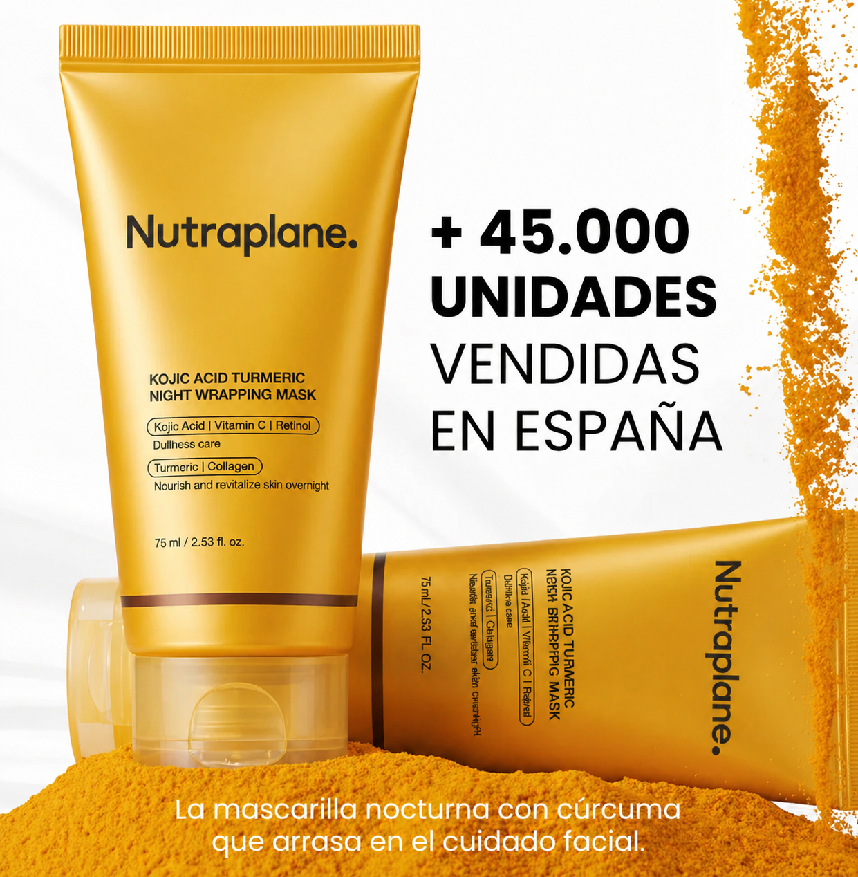 Mascarilla Facial Coreana Con Curcuma y Colágeno