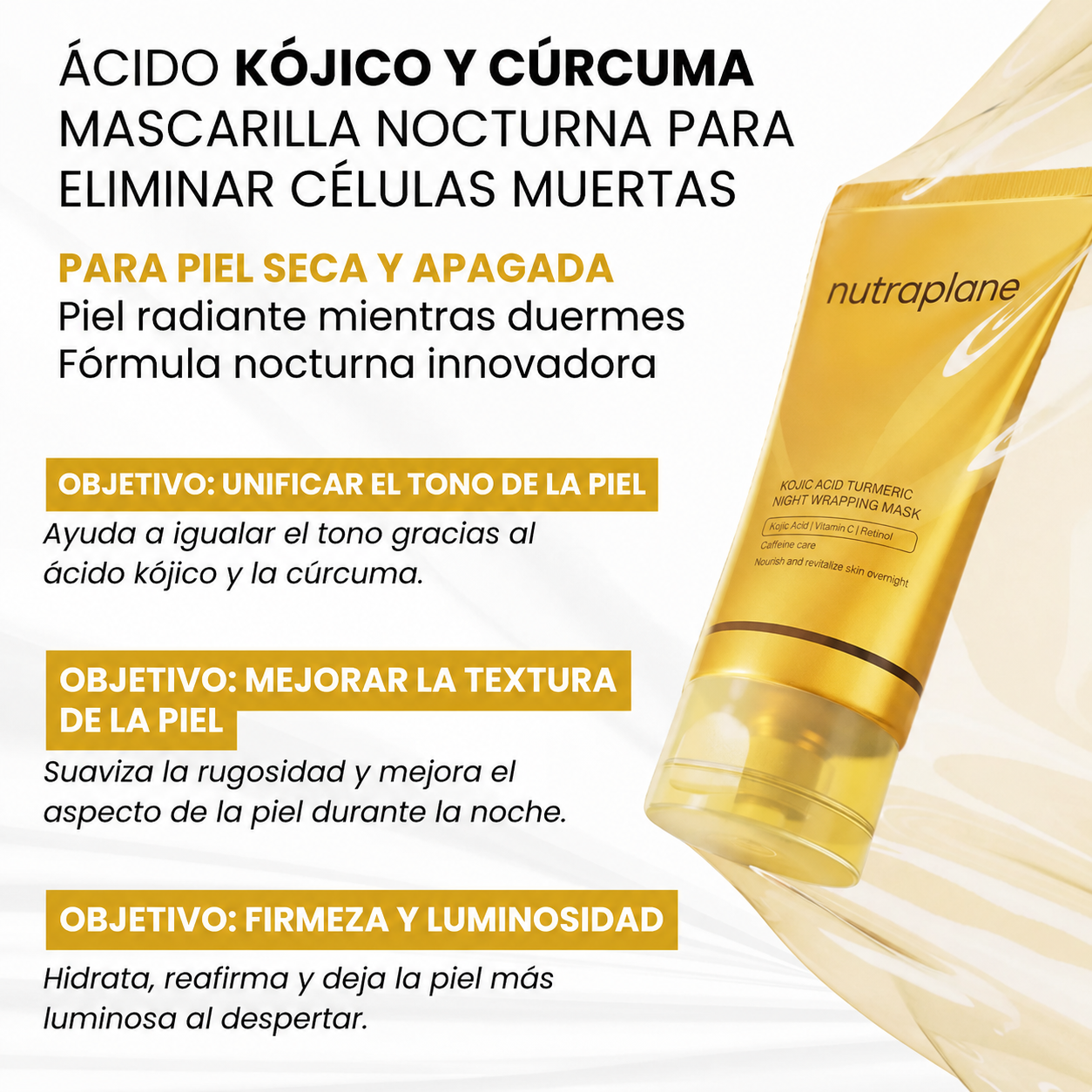 Mascarilla Facial Coreana Con Curcuma y Colágeno